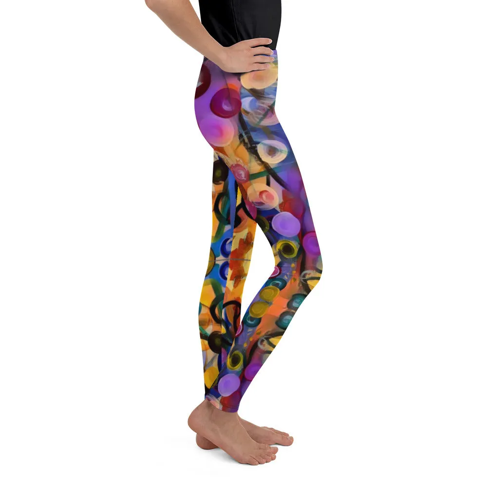 Brightly Colored Abstract Pattern Girls' Leggings