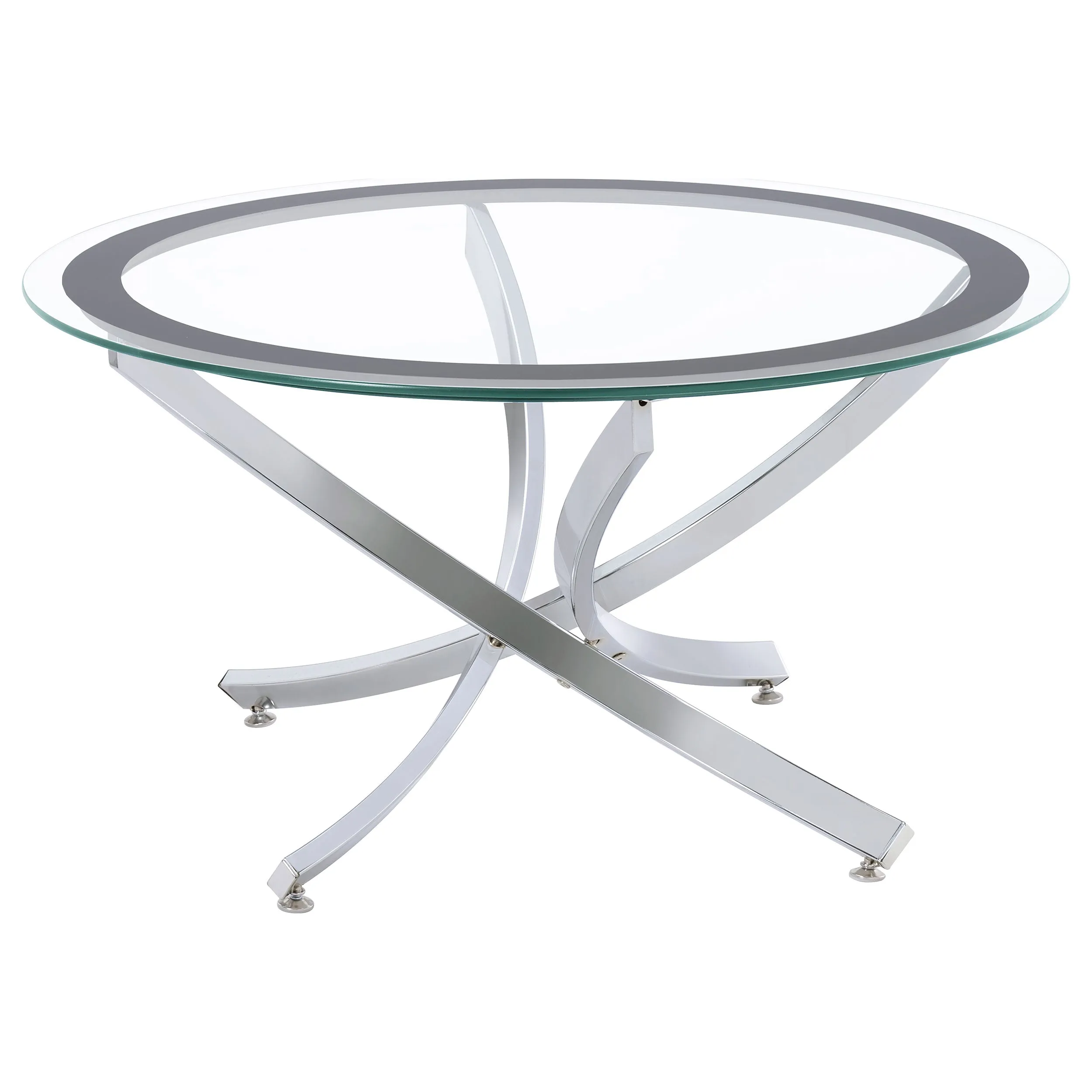 Brooke 2-piece Round Coffee and End Table Set Chrome