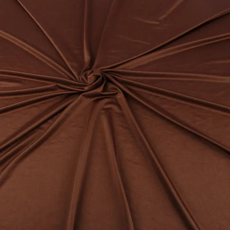 Brown Shiny Milliskin Nylon Spandex Fabric 4 Way Stretch 58" Wide Sold by The Yard