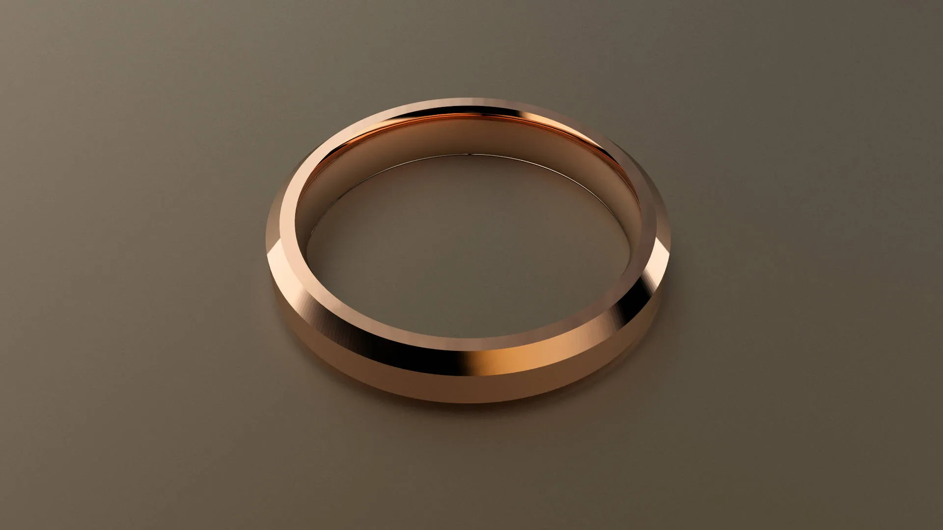 Brushed Rose Gold 4mm Beveled Edge Wedding Band