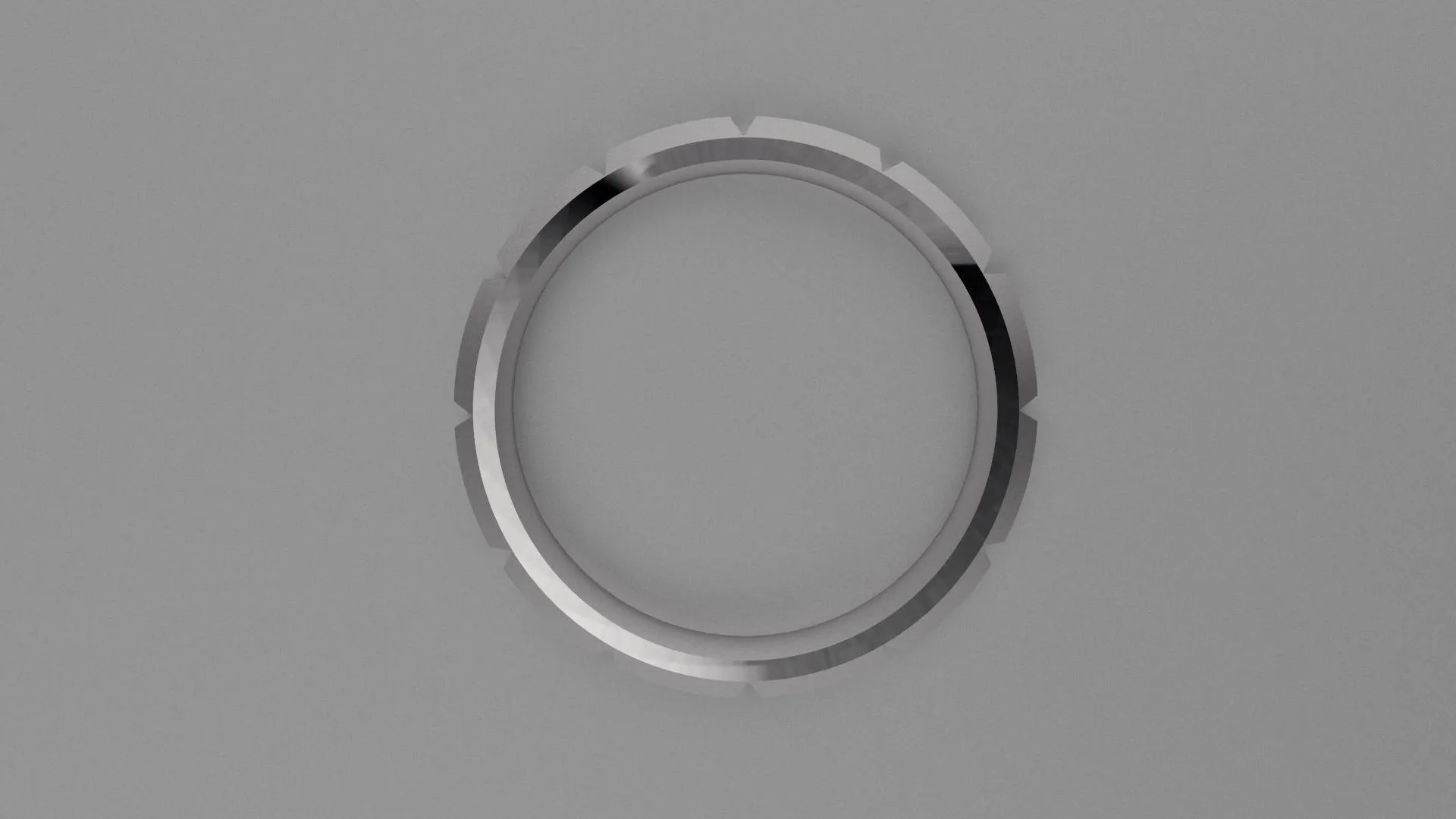 Brushed Sterling Silver 4mm Beveled Edge Segmented Wedding Band