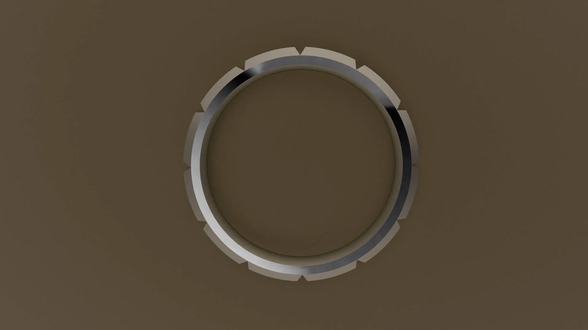 Brushed White Gold 4mm Beveled Edge Segmented Wedding Band