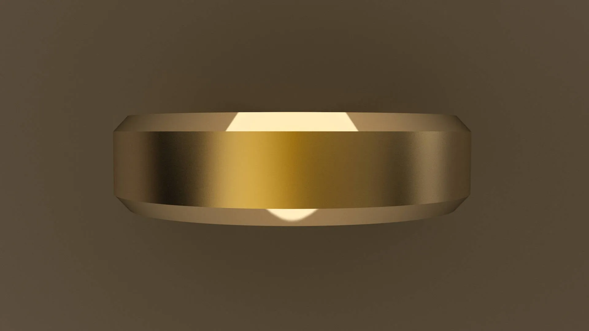 Brushed Yellow Gold 6mm Beveled Edge Wedding Band