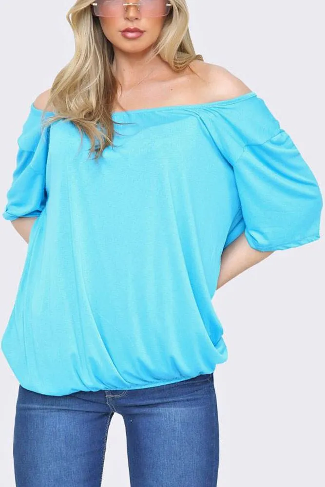 Bubble Hem Scoop Neck Top
