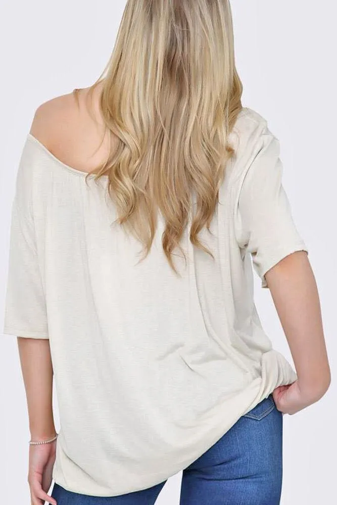 Bubble Hem Scoop Neck Top