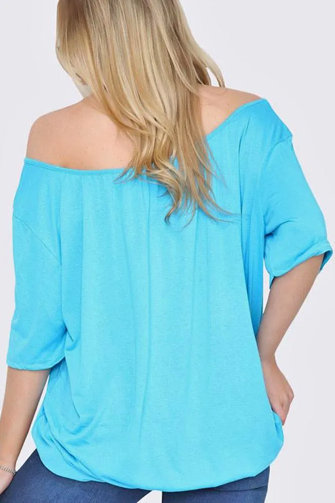 Bubble Hem Scoop Neck Top