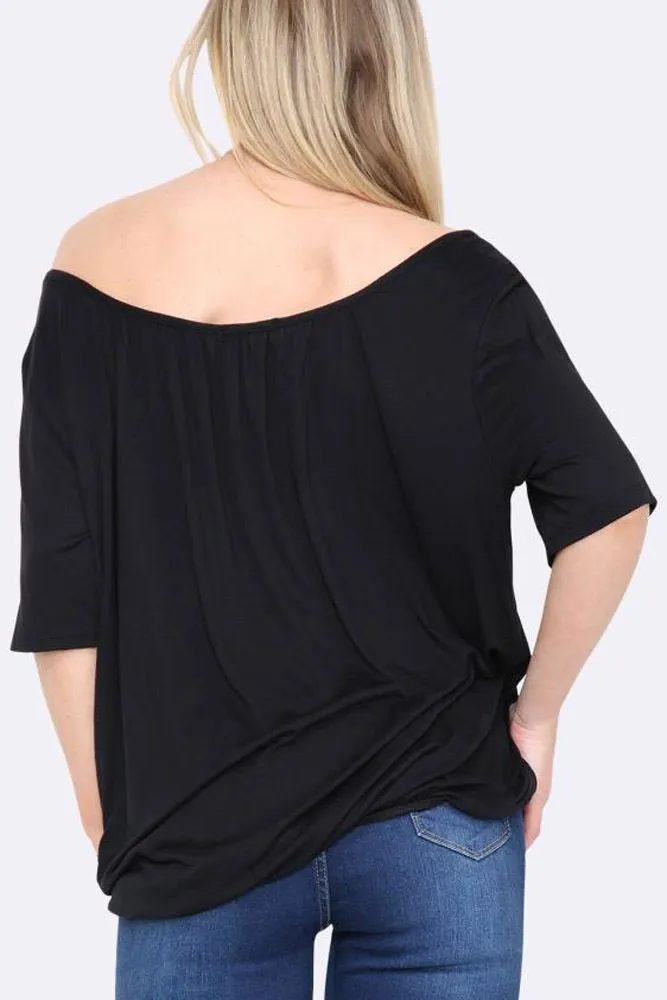 Bubble Hem Scoop Neck Top
