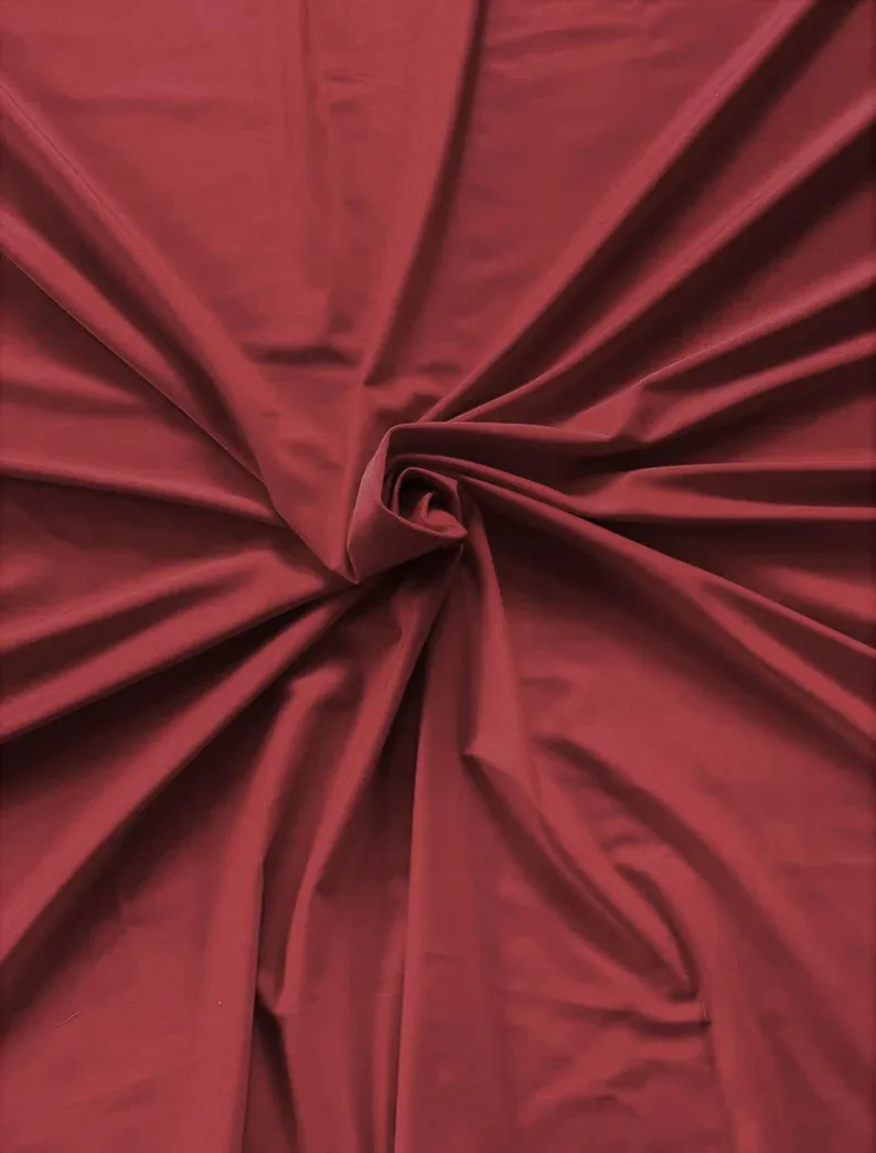 Burgundy Shiny Milliskin Nylon Spandex Fabric 4 Way Stretch 58" Wide Sold by The Yard