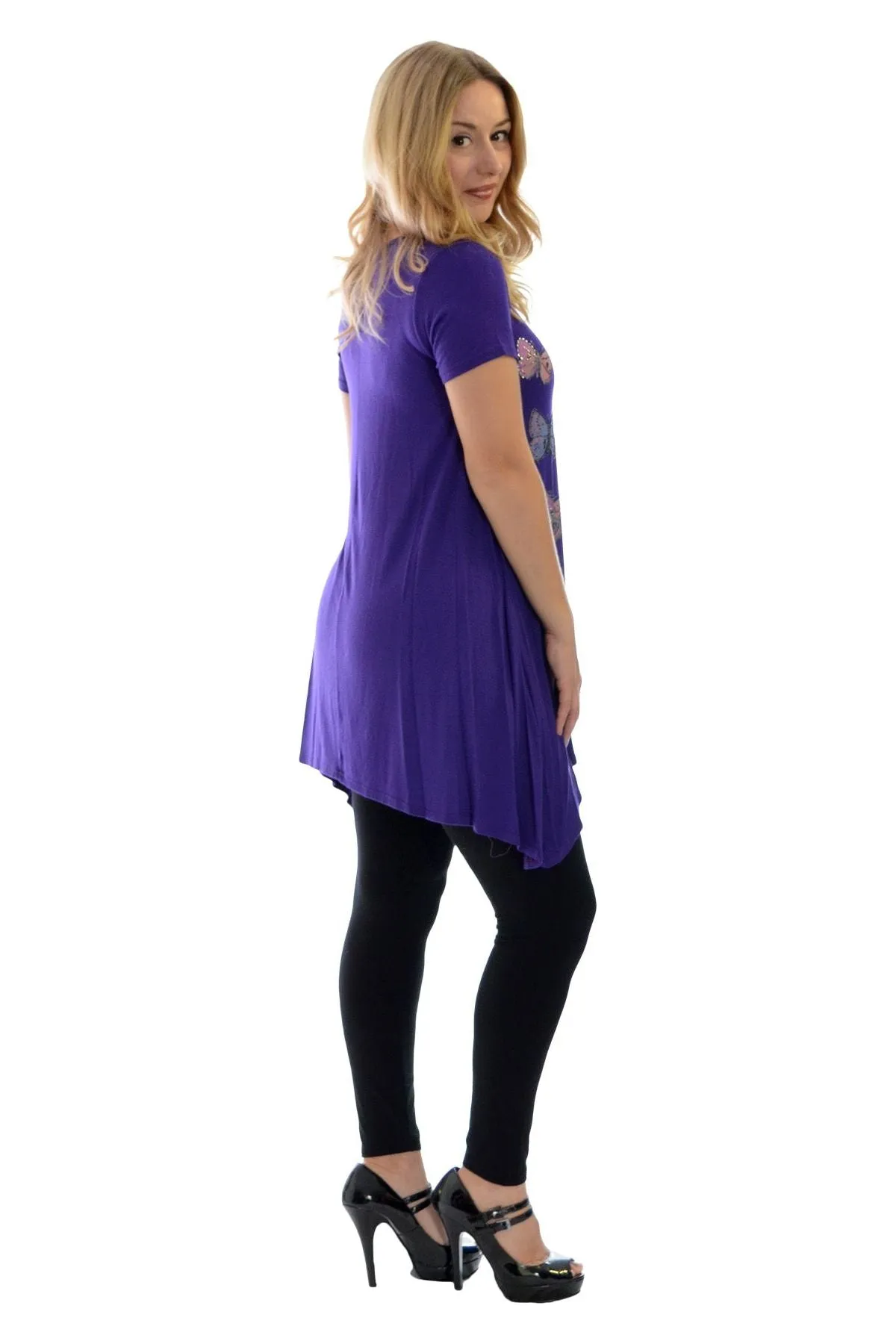 Butterfly Hanky Hem Short Sleeve Top