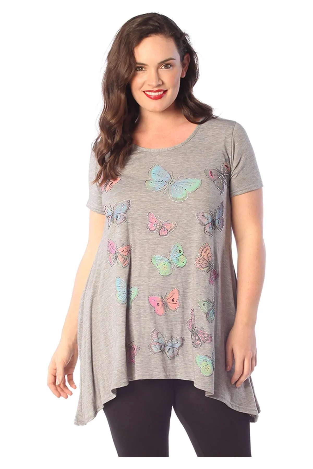 Butterfly Hanky Hem Short Sleeve Top