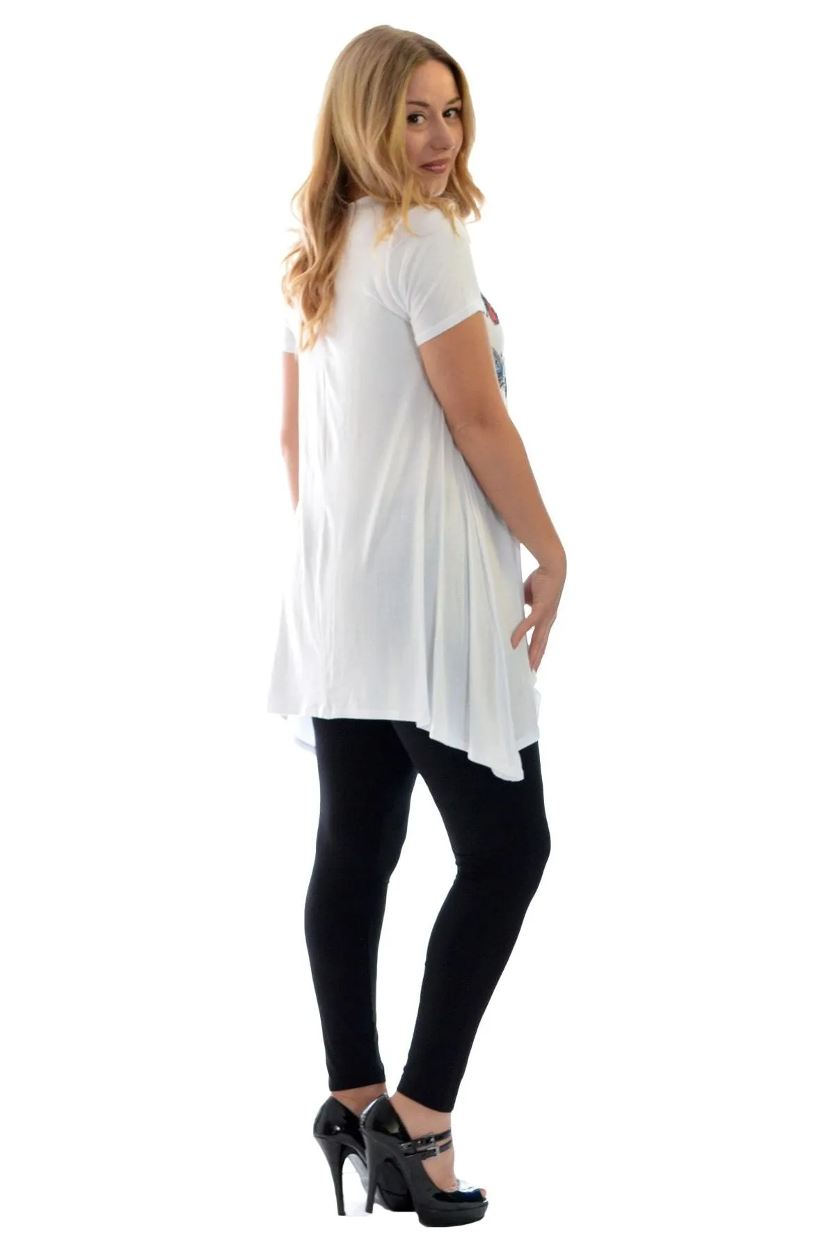 Butterfly Hanky Hem Short Sleeve Top