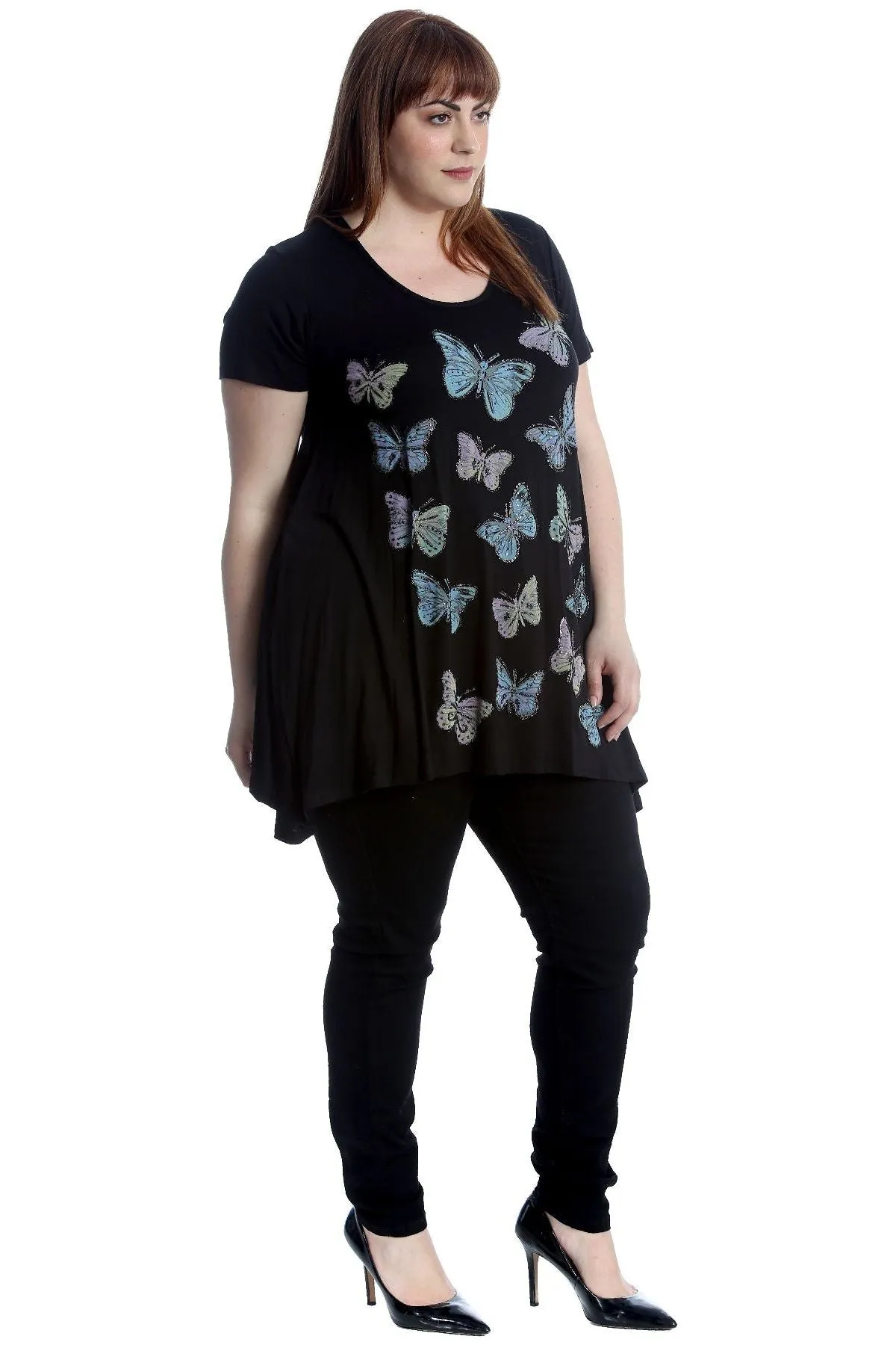 Butterfly Hanky Hem Short Sleeve Top