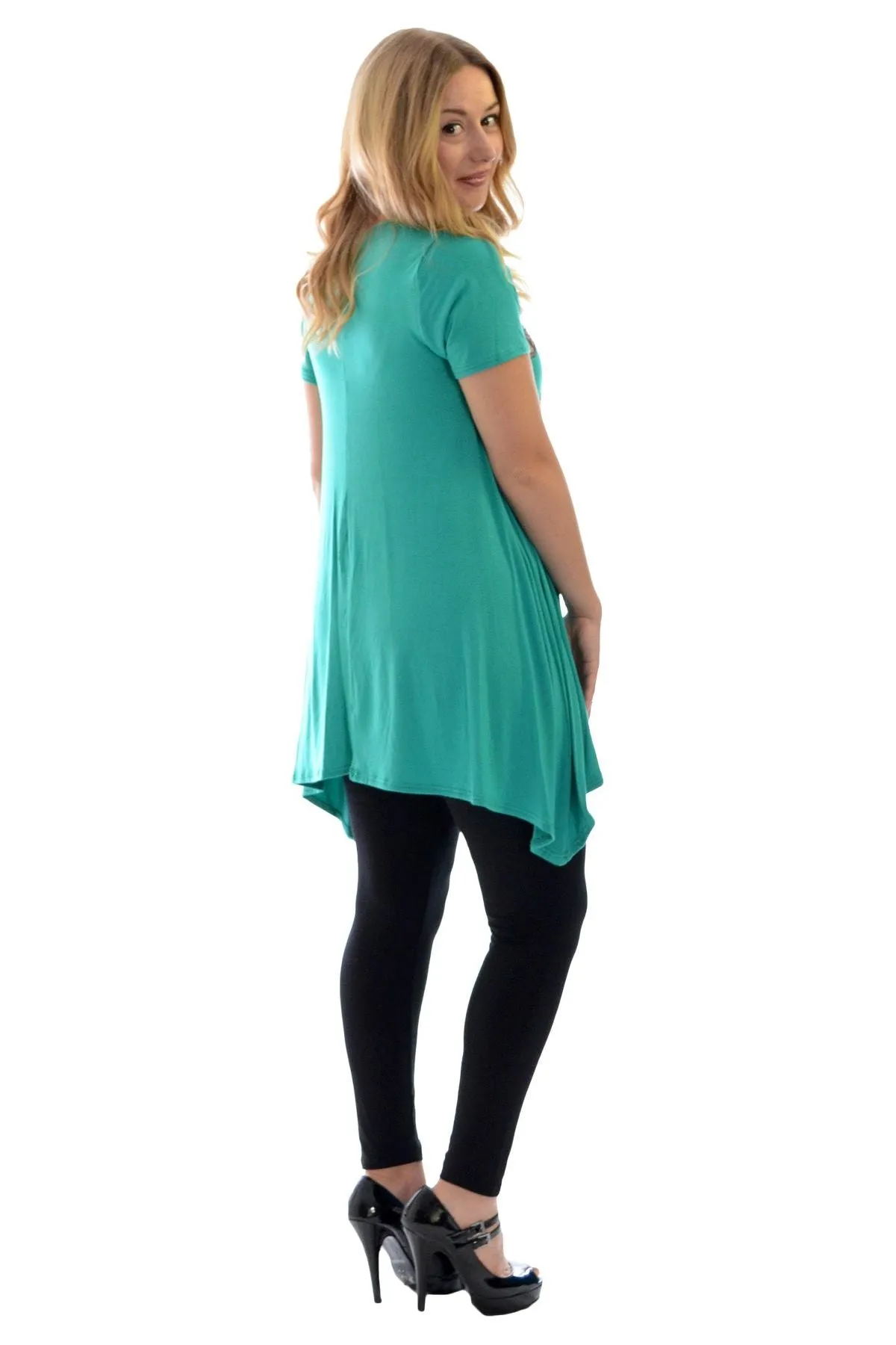 Butterfly Hanky Hem Short Sleeve Top