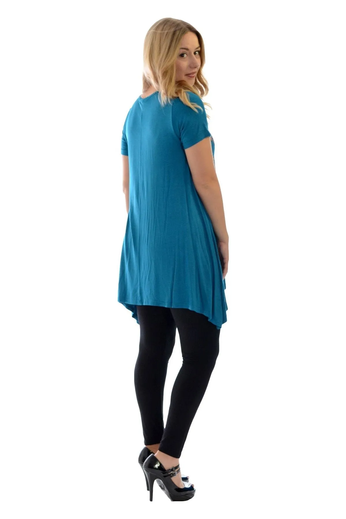 Butterfly Hanky Hem Short Sleeve Top