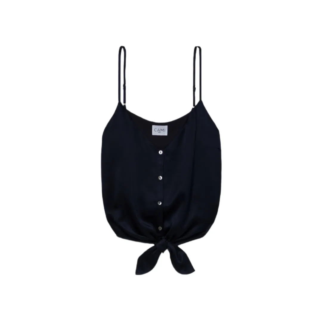 CAMI Women's Black Casual Button Front Top #394 M NWT
