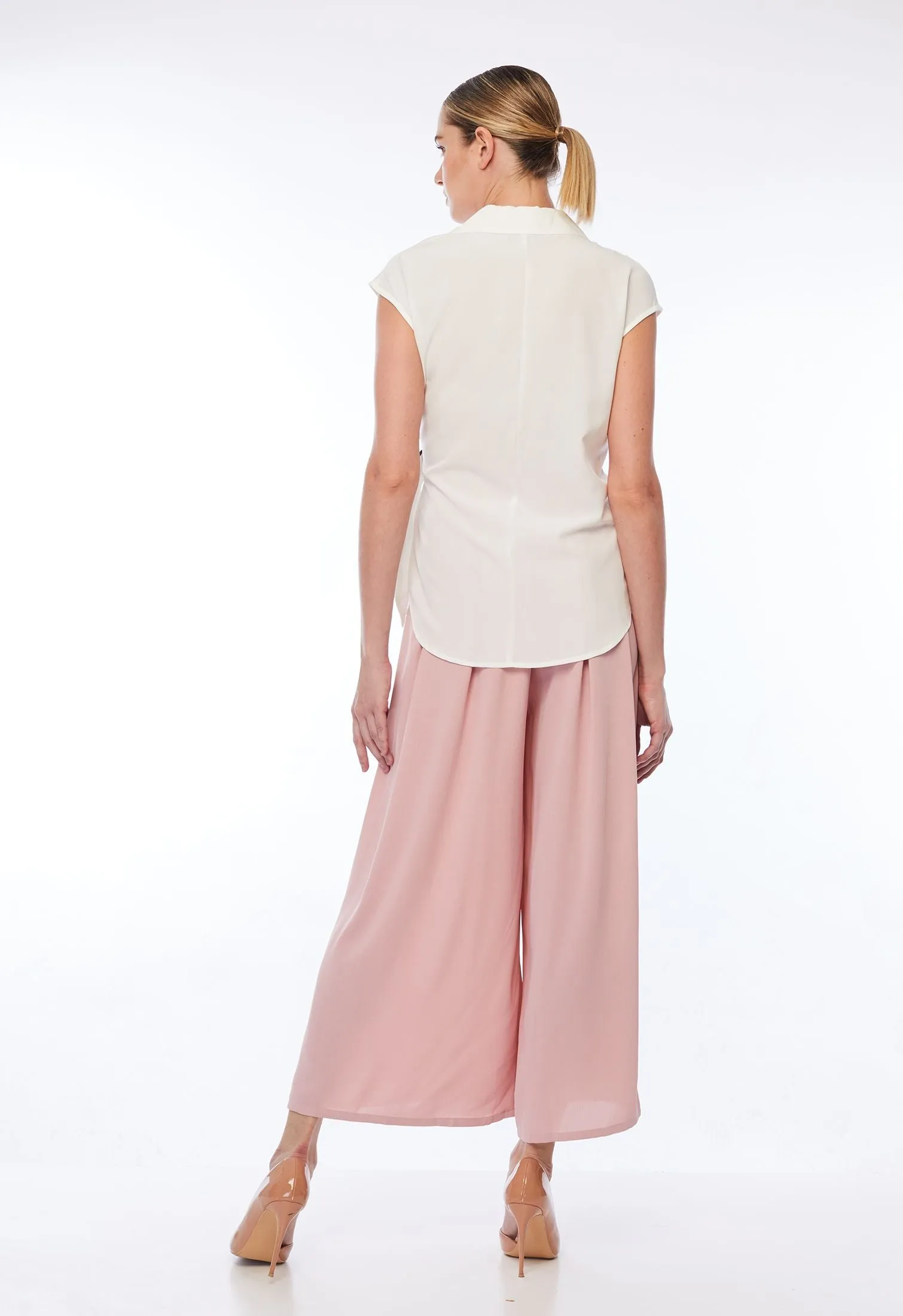 Cap Sleeve Wrap Side Blouse