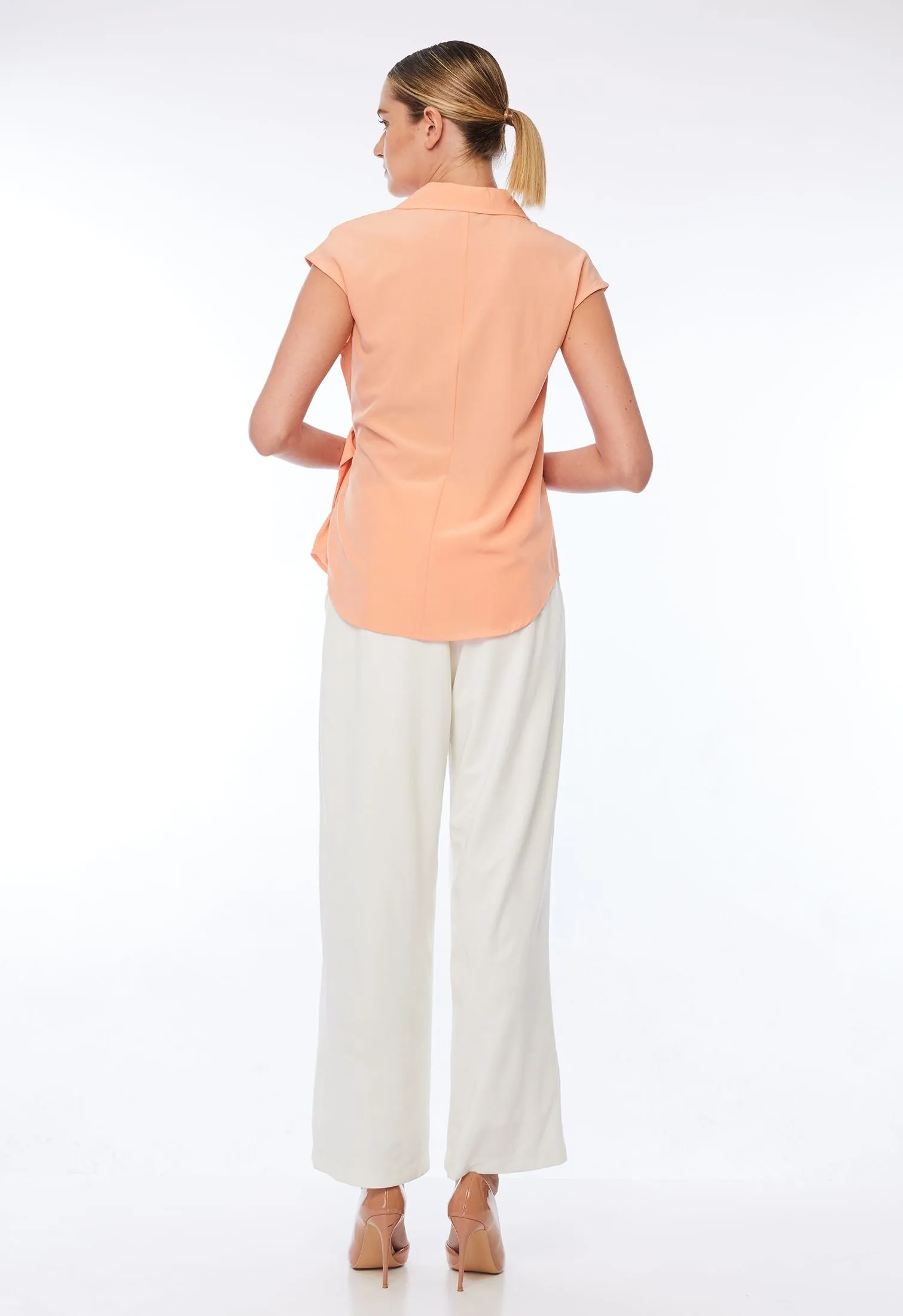 Cap Sleeve Wrap Side Blouse