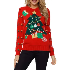 Casual Christmas Tree/Snowman Knitting Women Sweaters