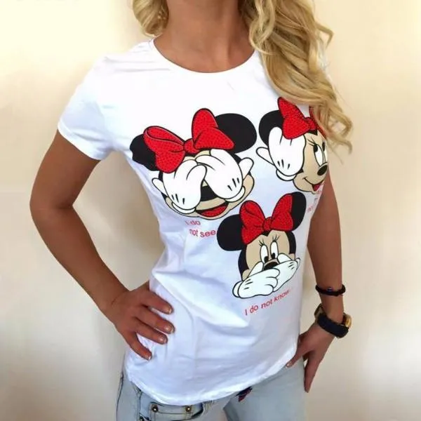 Casual Funny Mouse Tops Tees