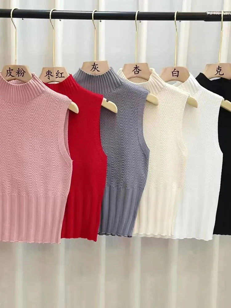 Casual Knitted Tank Tops