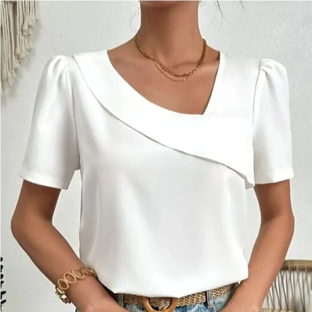 Casual Solid Color Plus Size Fashion Tops