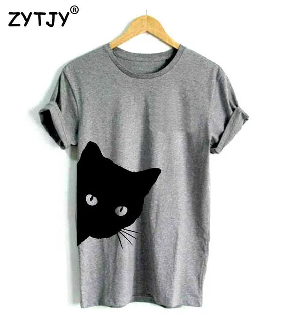 Cat looking out side Print Women tshirt Cotton Casual Funny t shirt For Lady Girl Top Tee Hipster Tumblr Drop Ship Z-1056