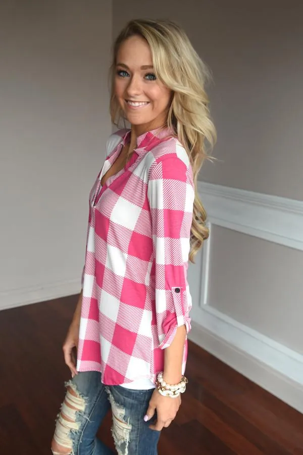 Checkmate Top ~ Pink