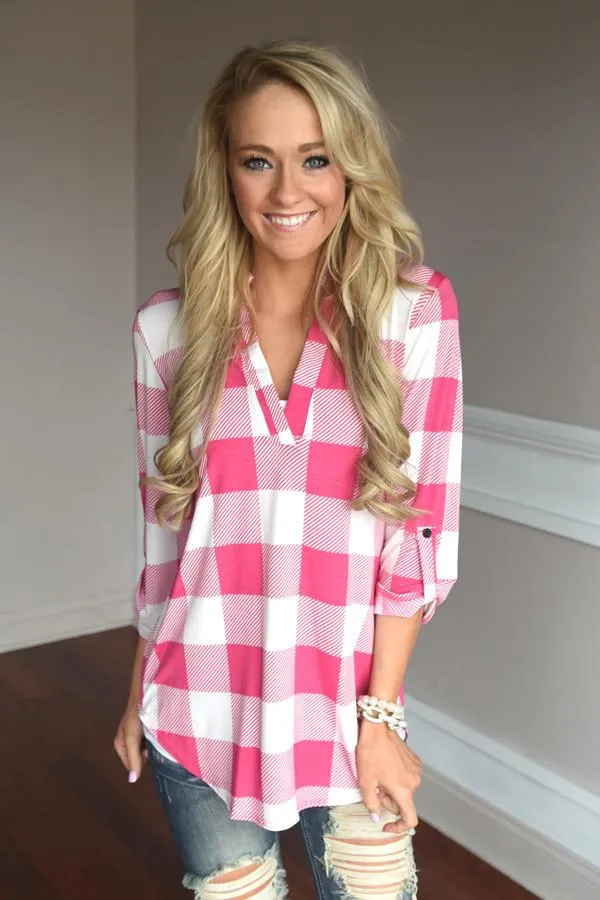 Checkmate Top ~ Pink