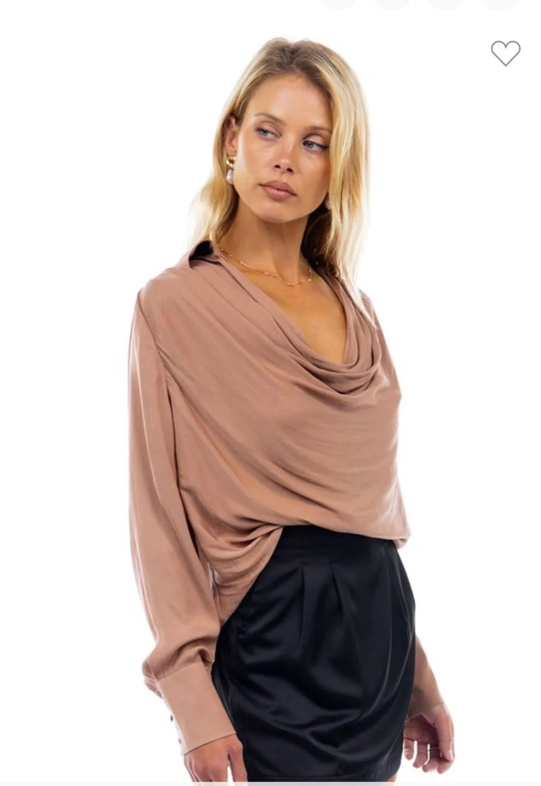 Cheril Draped Cowl Neck Blouse