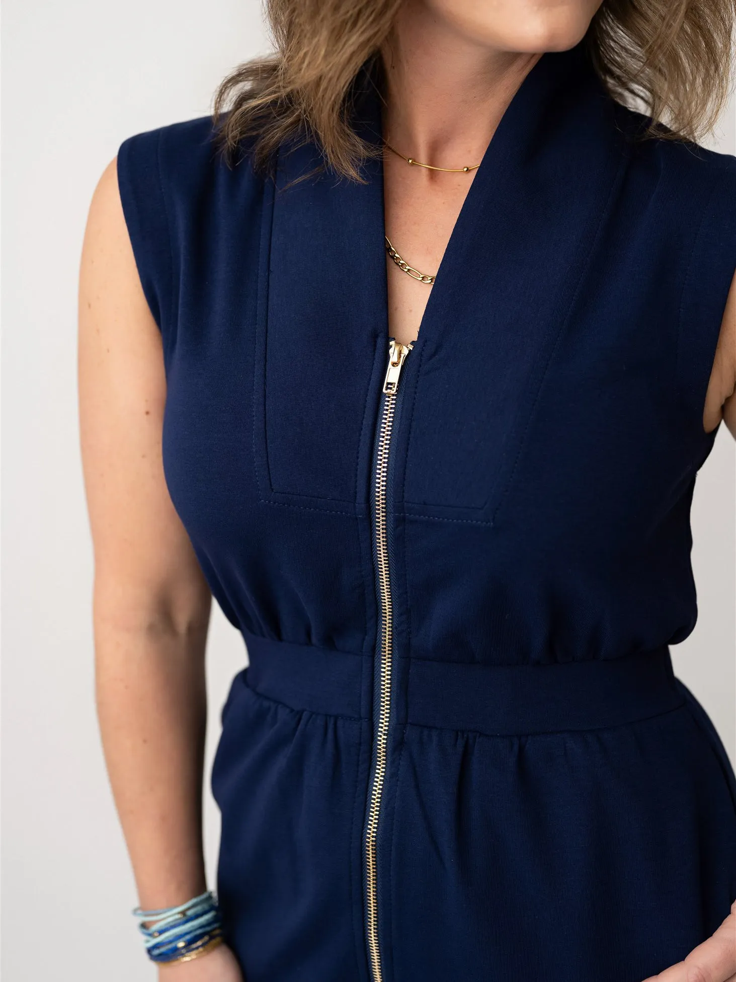 Chic Zipper Front Dress