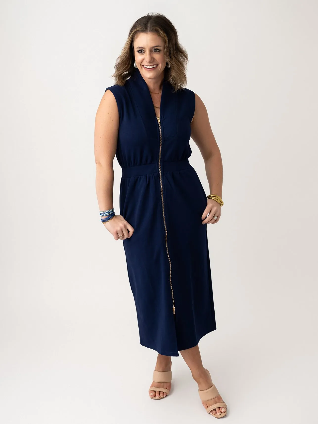 Chic Zipper Front Dress
