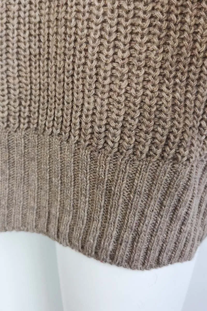 Chicindress High Collar Dew Shoulder Sweater