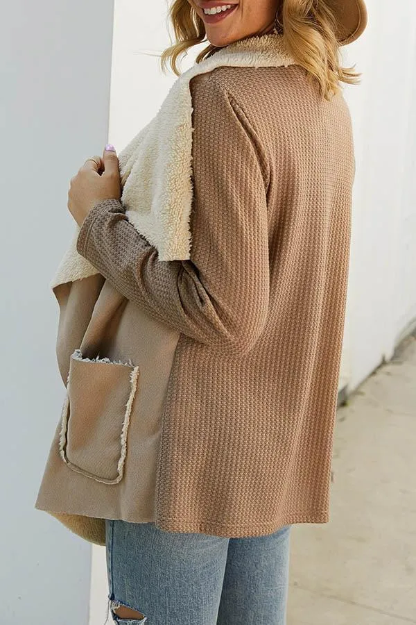 chicindress Solid Plush Irregular Coat