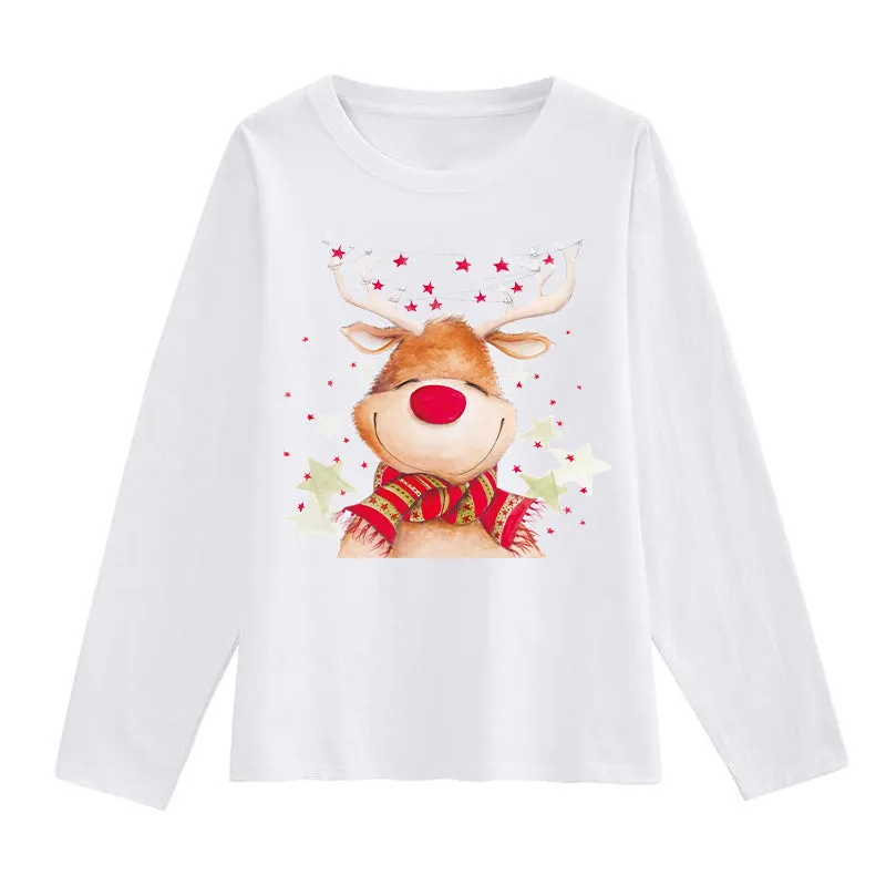 Christmas Cute Deer Ladies T-Shirt