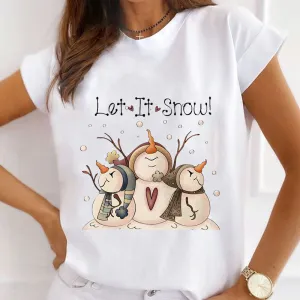 Christmas Let It Snow White T-Shirt