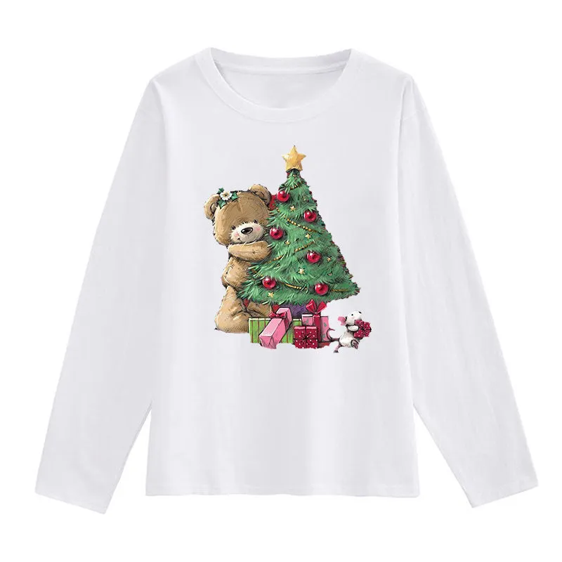 Christmas Tree and Bear Women's T-Shirt