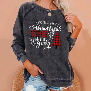 Christmas Tree Print Sweatshirt