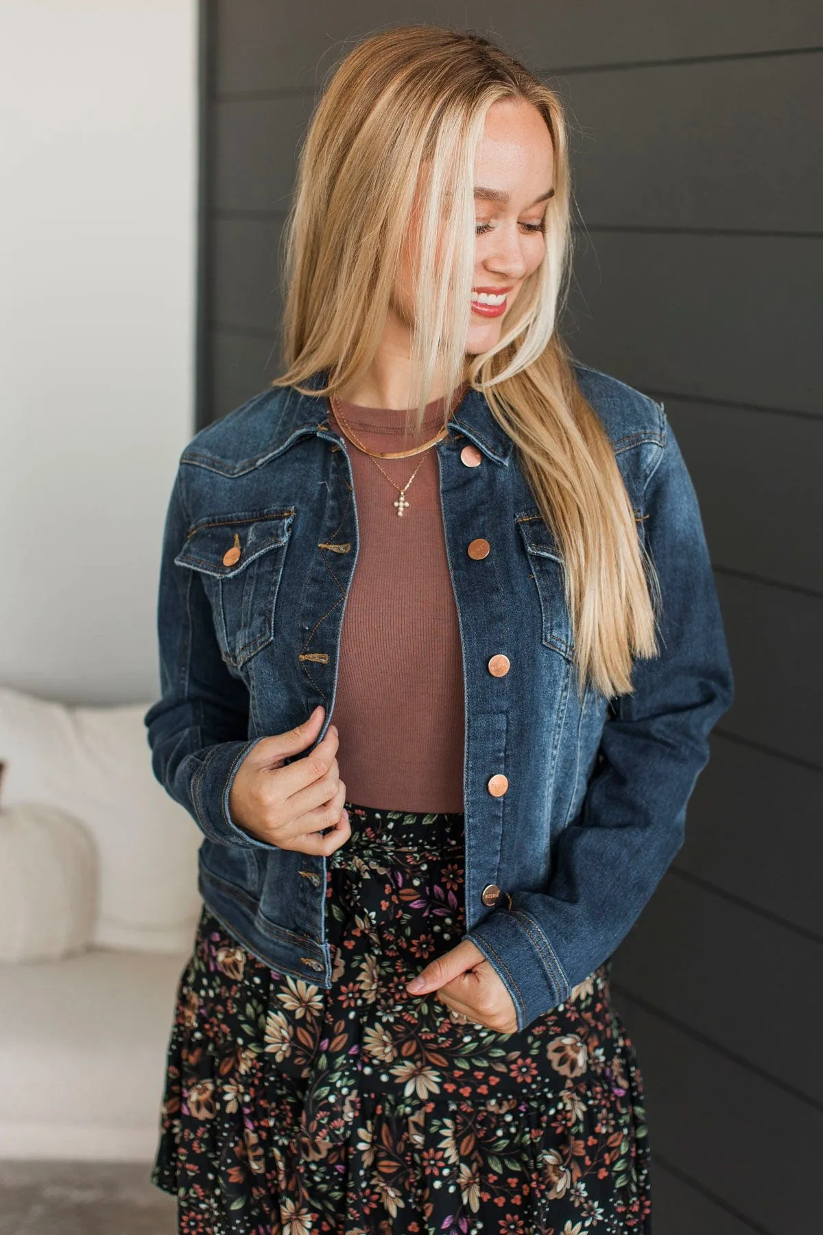 City Views Classic Denim Jacket- Dark Wash