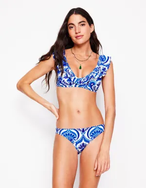 Classic Bikini Bottoms-Blue, Ornamental Floral