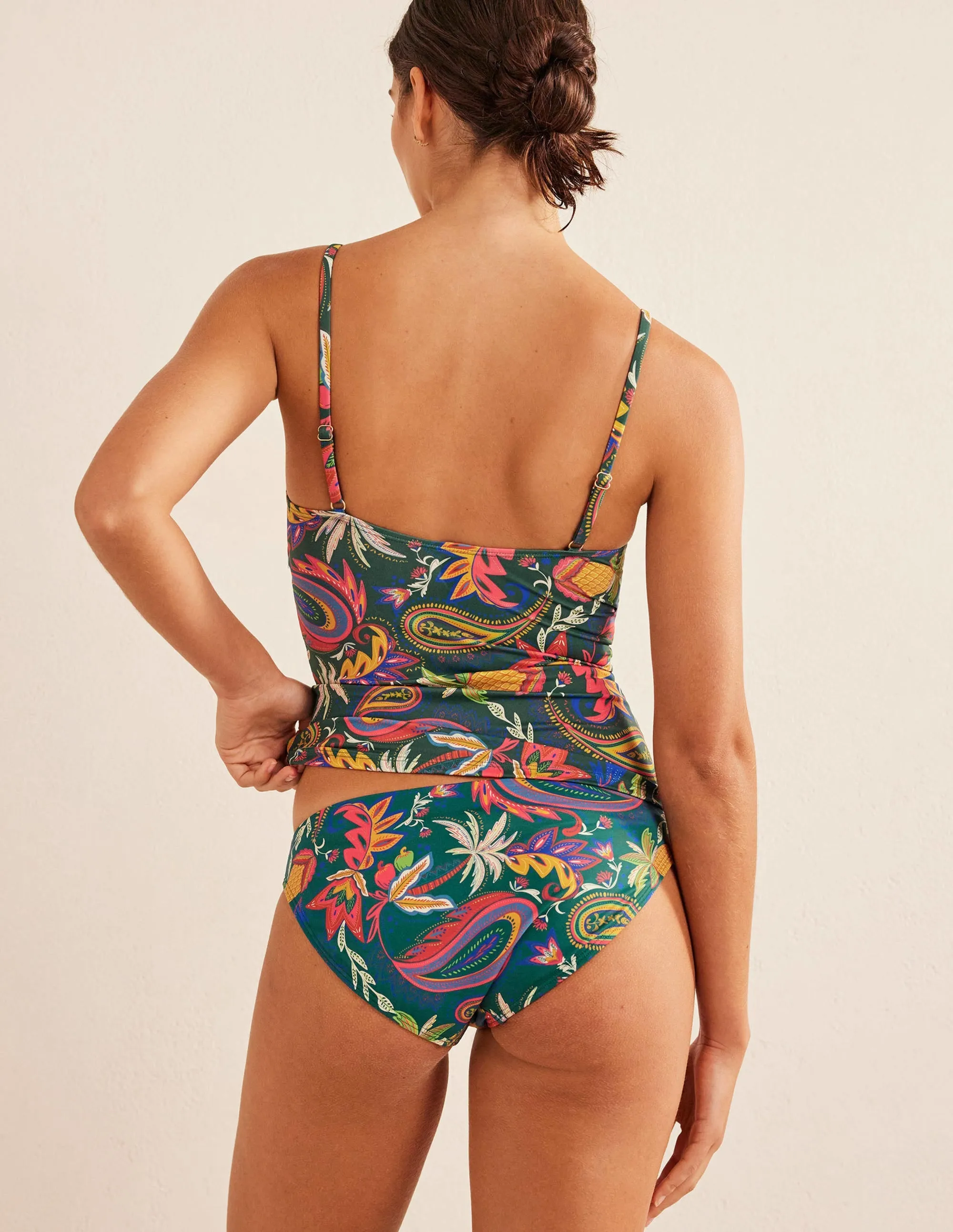 Classic Bikini Bottoms-Emerald, Paradise Paisley