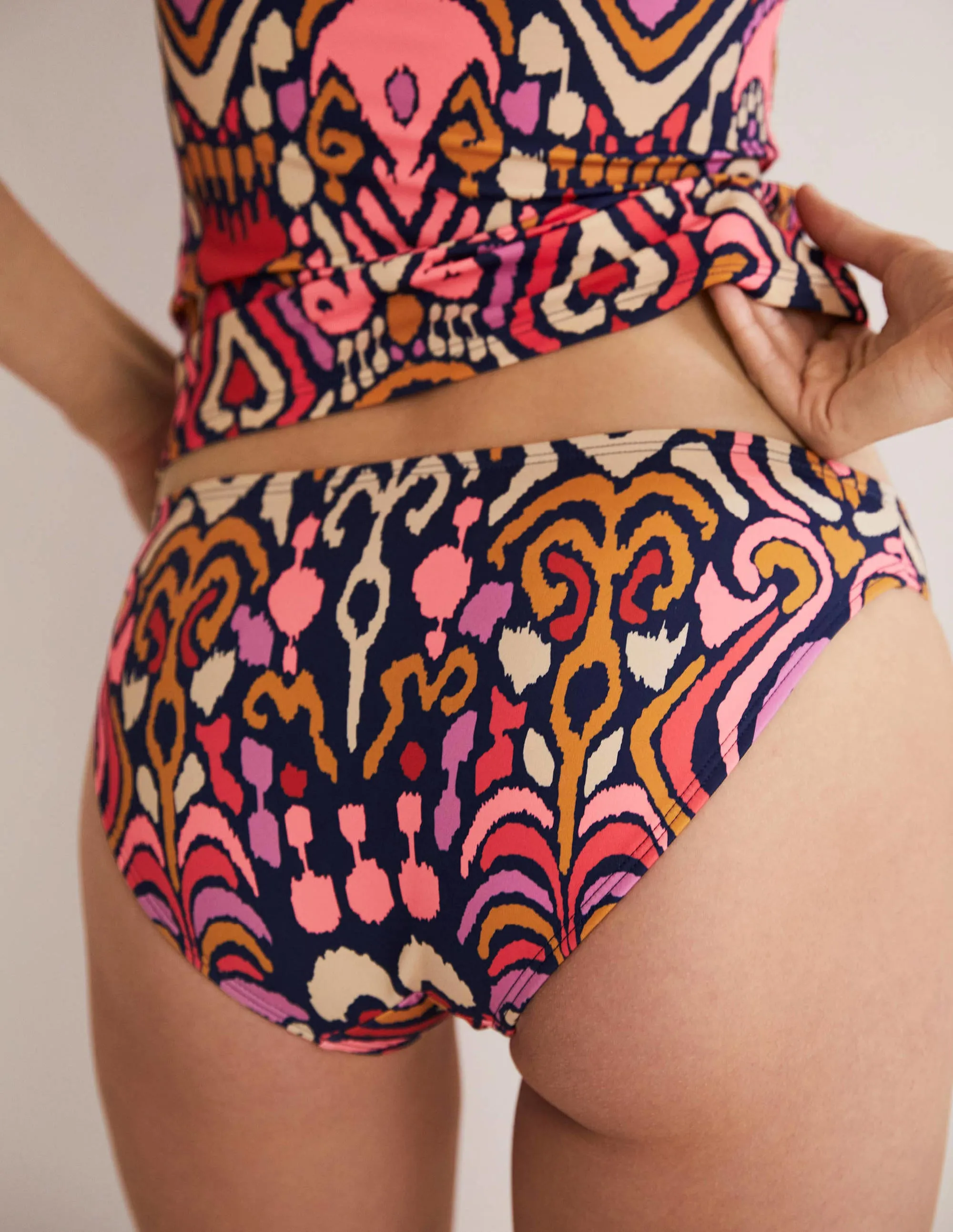 Classic Bikini Bottoms-French Navy, Ikat Charm