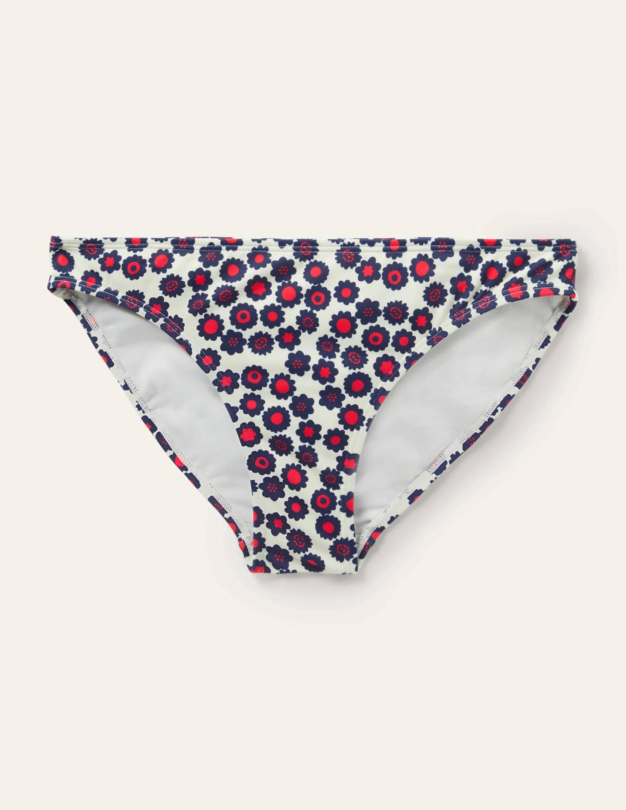 Classic Bikini Bottoms-Ivory, Ditsy Swirl