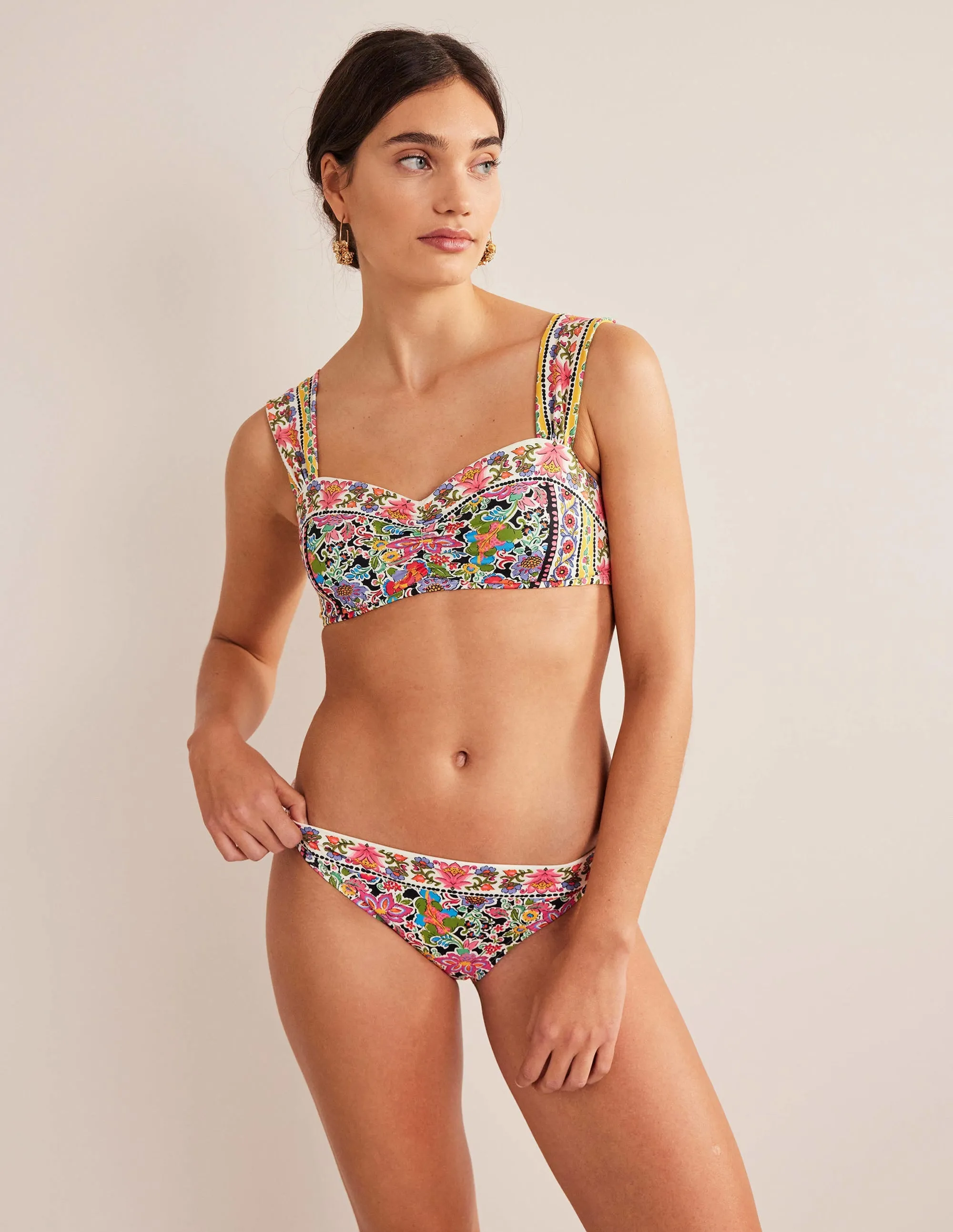 Classic Bikini Bottoms-Multi, Carnation Garden