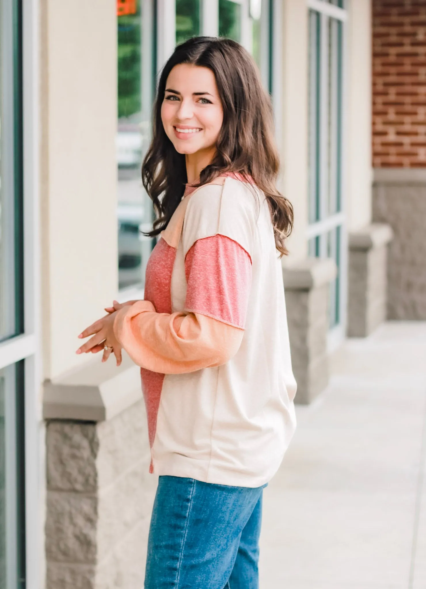 Classic Fall Colorblock Long Sleeve Tee