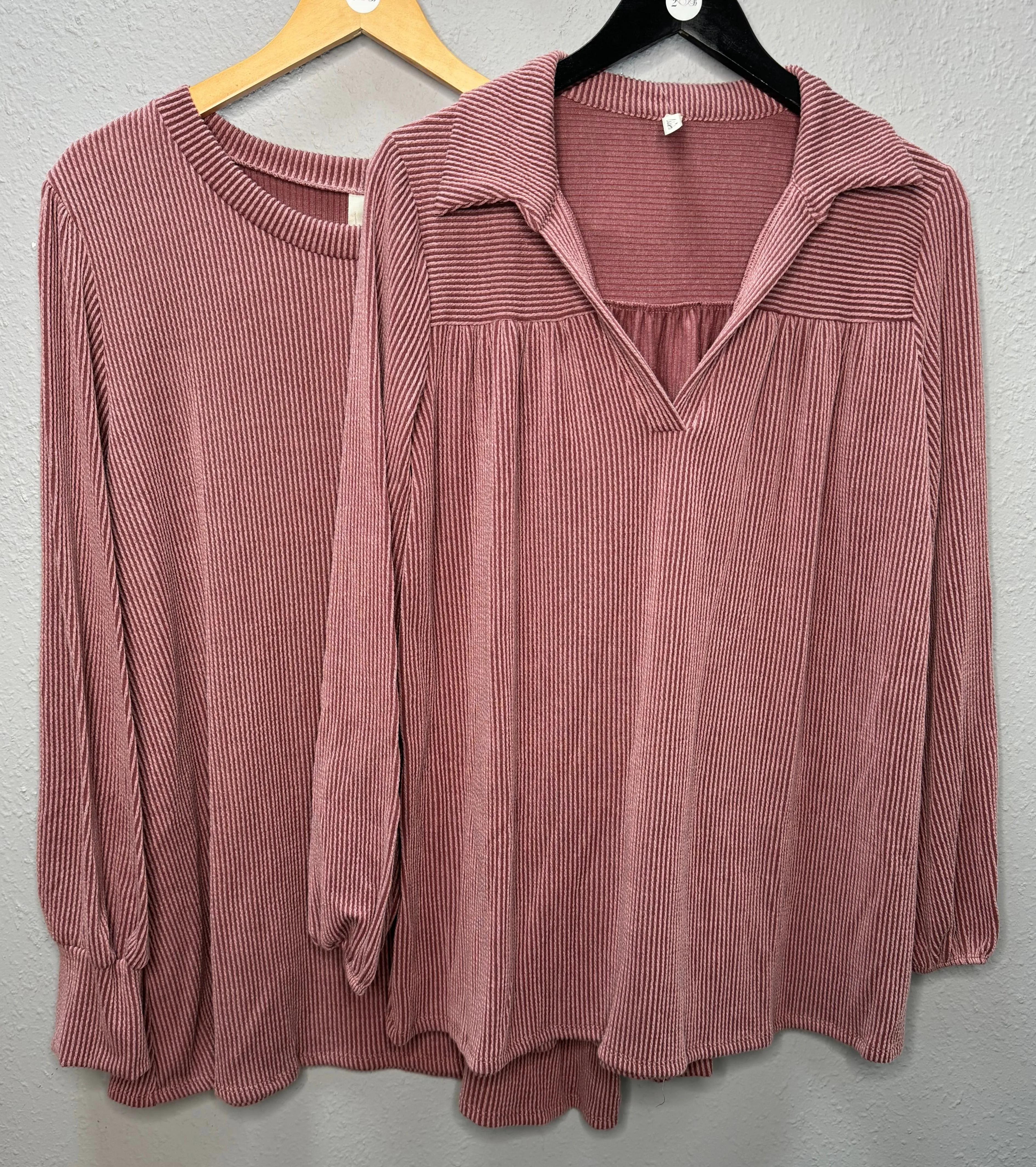 Classic Rib Long Sleeve Top-Elderberry