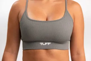 Classic Ribbed Sports Bra - Gray