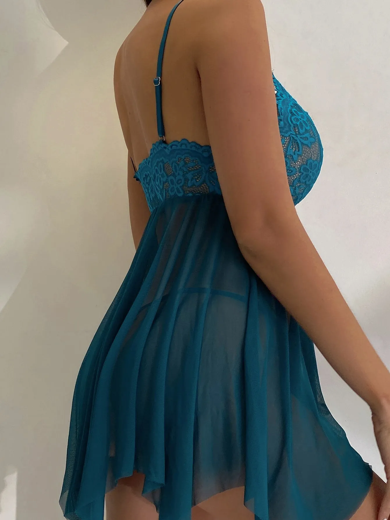 Classic Sexy Floral Lace Mesh Slips & Thong