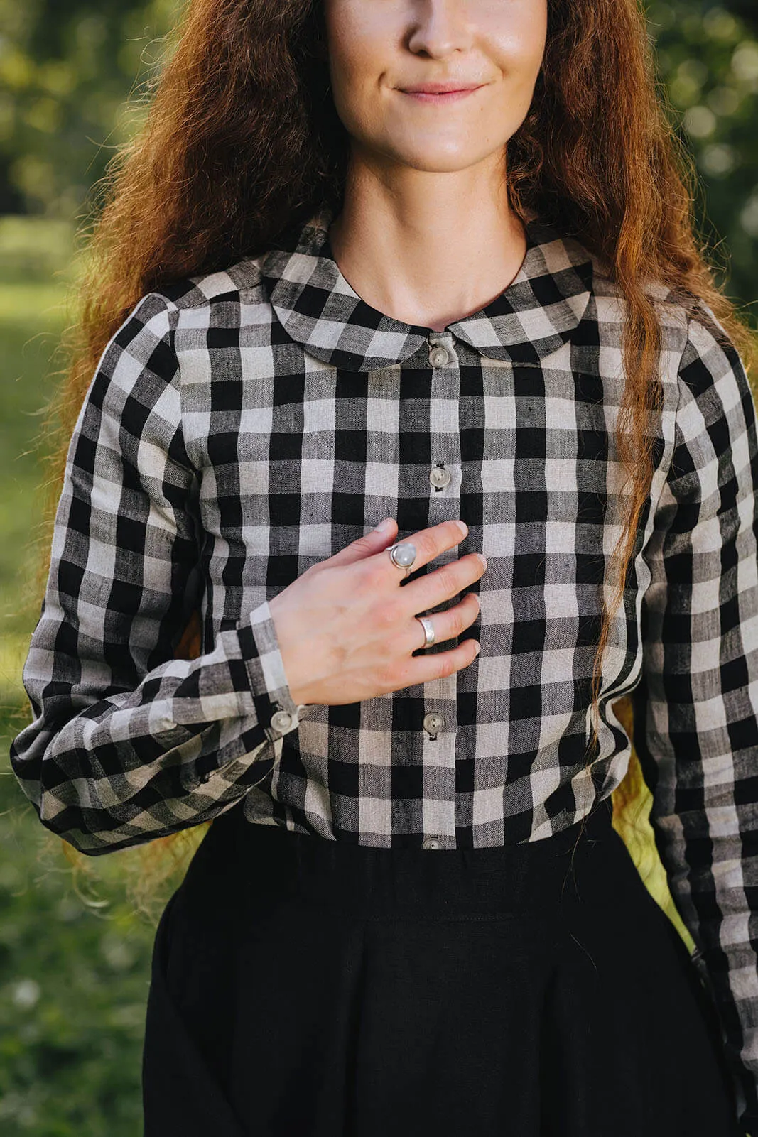Classic Shirt, Long Sleeve, Black Checkers