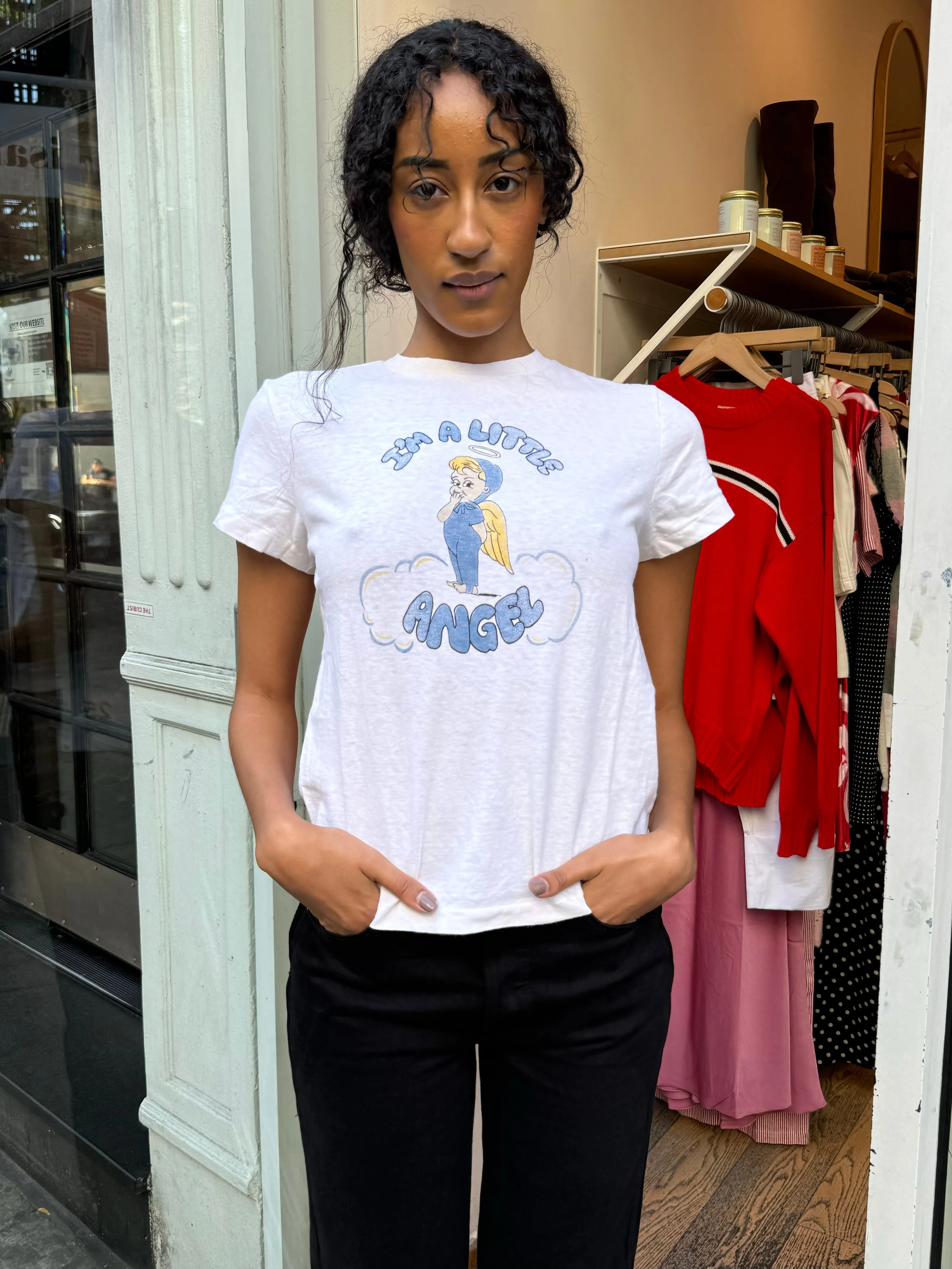 Classic Tee Little Angel in Vintage White