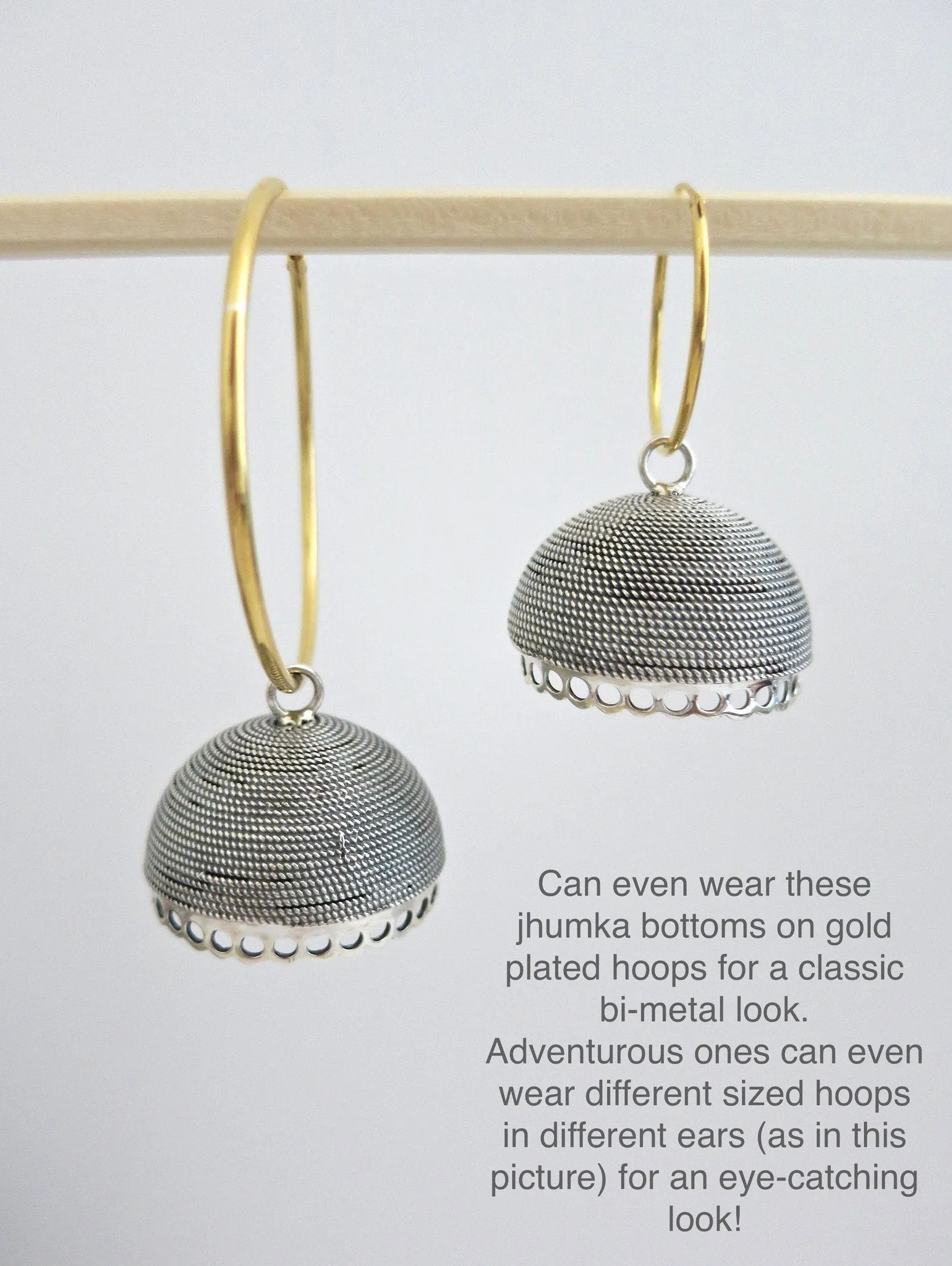 Classic, twisted wire-wrapped, big Jhumka bottoms